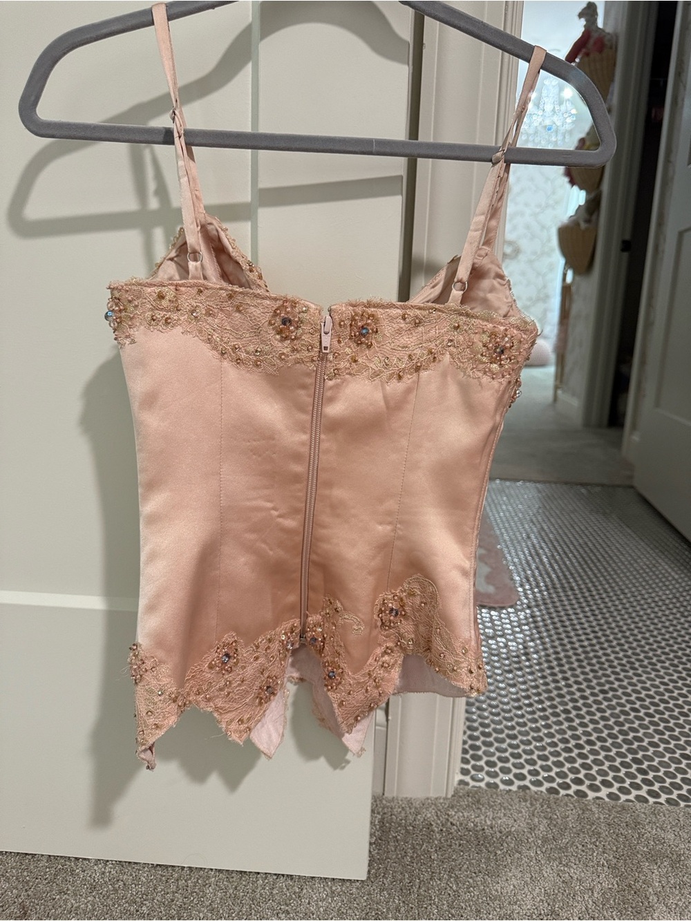 House of CB Blush Pink Beaded Lace-Trim Cami - Picture 4 of 5